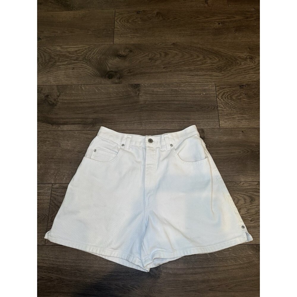 Vintage 90's LA Blues White Sz 12 Missy High Rise Cuffed Shorts - Picture 1 of 7
